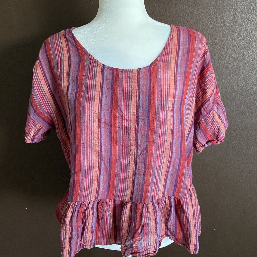 Striped Red and Blue Women's Top